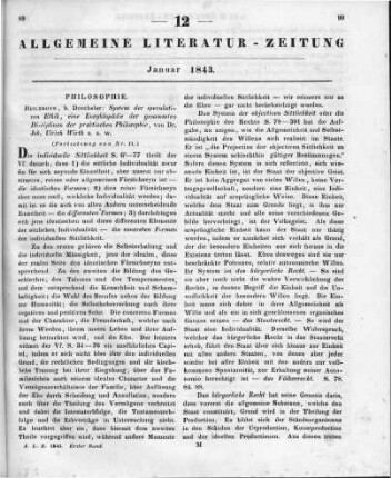 Wirth, J. U.: System der speculativen Ethik, eine Encyclopädie der gesammten Disciplinen der practischen Philosophie. Bd. 1-2. Heilbronn: Drechsler 1841-42 (Fortsetzung von Nr. 11)