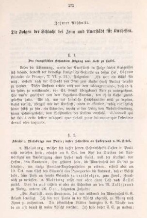 Zehnter Abschnitt. Die Folgen der Schlacht bei Jena und Auerstädt für Kurhessen.