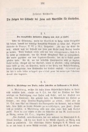 Zehnter Abschnitt. Die Folgen der Schlacht bei Jena und Auerstädt für Kurhessen.