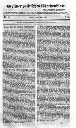 No 20, 16. Mai 1835