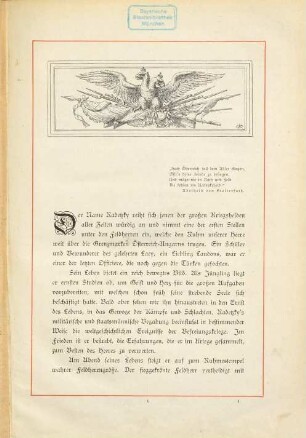 Das Buch vom Vater Radetzky : ein Lebensbild im Rahmen der Geschichte seiner Zeit ; für Österreich-Ungarns Heer und Völker