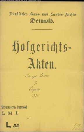 Leeser, Joseph gegen Hermann Capelle in Horn - Schuldforderung