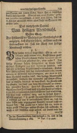 Das vierzehende Capitel Vom heiligen Abendmahl.