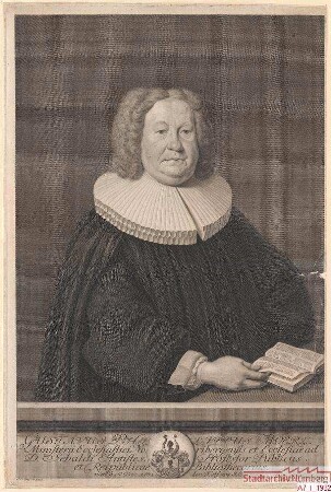 Gustav Philipp Mörl (d.Ä.), Antistes bei St. Sebald, Professor und Bibliothekar; geb. 26. Dezember 1673; gest. 7. Mai 1750