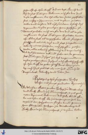 [fol. 84] (14.09.1498) Herzog Ulrich von Württemberg bestätigt die Privilegien der Universität Tübingen.
