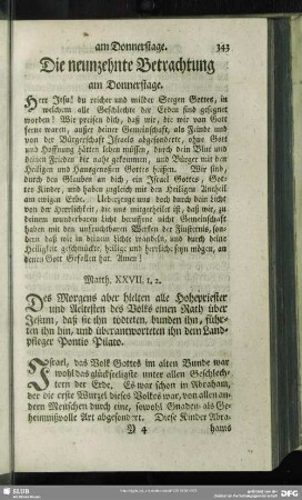 Die neunzehnte Betrachtung am Donnerstage