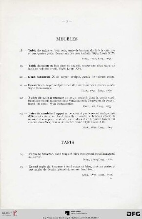 Meubles (Nr. 18-23)