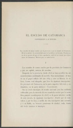 El escudo de Catamarca : Contribución á su estudio