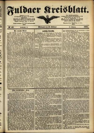 Ausgabe vom Mittwoch, den 23. Februar 1910.