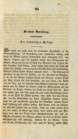 Sechste Vorlesung. Die kosmischen Gesetze