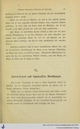 VI. Internationale und diplomatische Bemühungen.