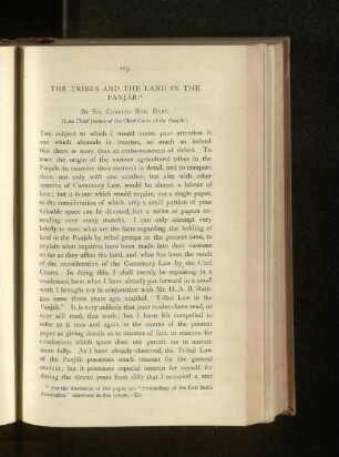 The Tribes and the Land in the Panjab.