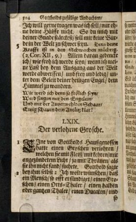 594-606, LXIX. Der verlohrne Grosche - LXXIII. Die Pfropff-Reiser