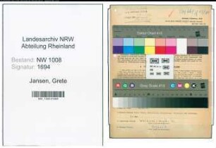 Entnazifizierung Grete Jansen , geb. 15.04.1905 ()