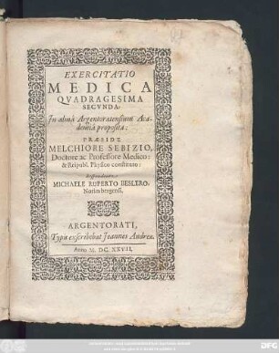 Exercitatio Medica Quadragesima Secunda