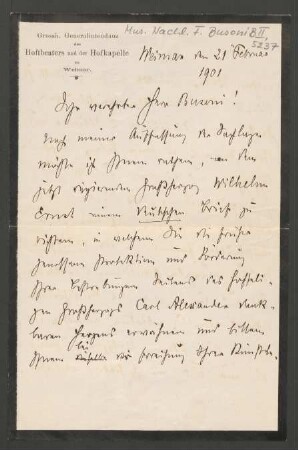 Brief an Ferruccio Busoni : 21.02.1901