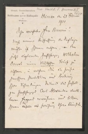 Brief an Ferruccio Busoni : 21.02.1901