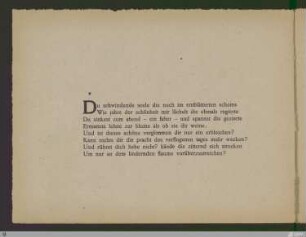 Du schwindende seele ...