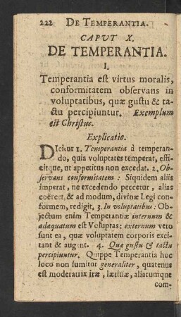 Caput X. De Temperantia.