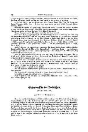 Eichendorff in der Volksschule : (zum 10. März 1938)