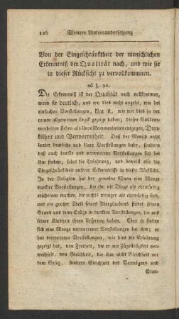 Von der Eingeschränktheit der menschlichen Erkenntniß der Qualität nach, und wie sie in dieser Rücksicht zu vervollkommnen