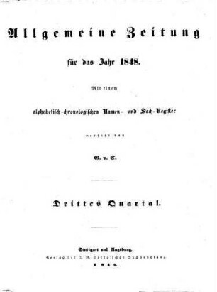 Allgemeine Zeitung. 1848, 7 - 9