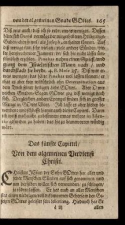 Das fünfte Capittel/ Von dem algemeinen Verdienst Christi.