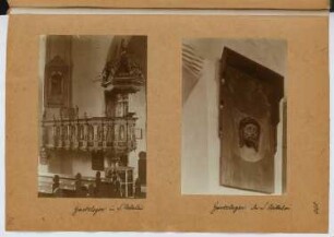 St. Nicolaus, Gardelegen: Ansicht Kanzel, Ansicht Vera Ikon (aus: Skizzen- und Fotoalbum 29)