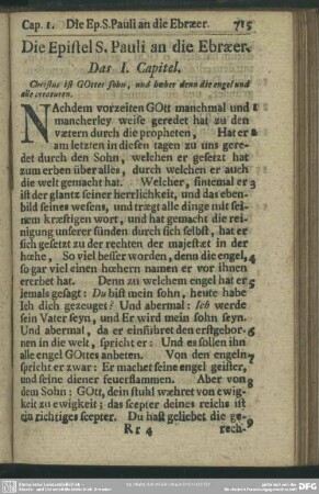 Die Epistel S. Pauli an die Ebraeer