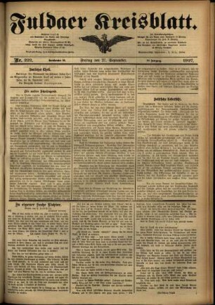 Ausgabe vom Freitag, den 27. September 1907.