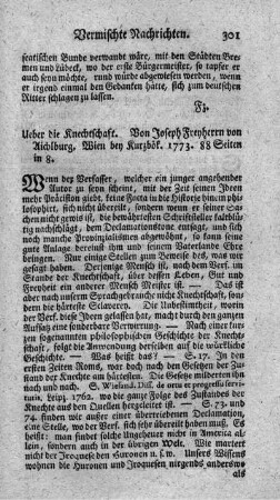 Ueber die Knechtschaft.