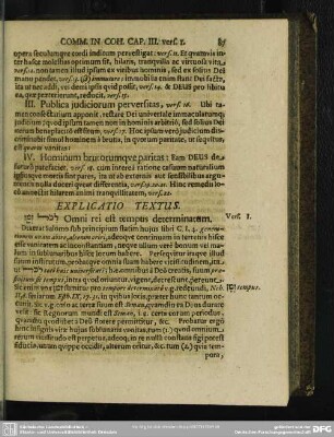 Cap. III. Analysis textus, seu dispositio