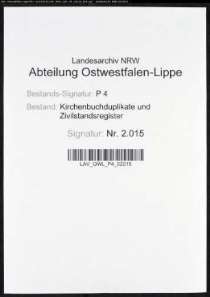 Kirchenbuchduplikat der katholischen Gemeinde Schönholthausen, Kreis Meschede (GHT 1853-1859). (Gemeinde: Katholische Gemeinde)