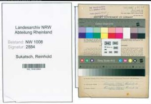 Entnazifizierung Reinhold Sukatsch , geb. 26.07.1904 (Dachdecker)