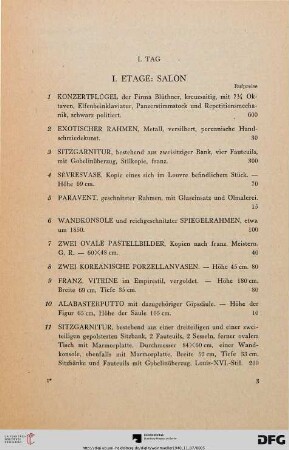 I. Etage: Salon (Nr. 1-66)