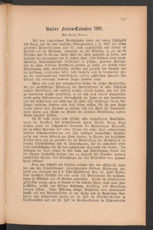 Unsere Ferien-Colonien 1901