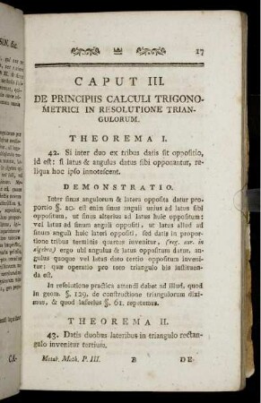 Caput III. De Principiis Calculi Trigonometrici In Resolutione Triangulorum