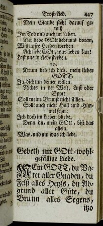 Gebeth um Gott-wohlgefällige Liebe