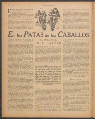 En las patas de los caballos : Un cuento de José Lascar