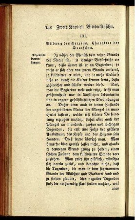 IIII. Bildung des Herzens. Charakter der Deutschen.