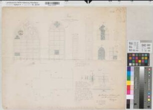 Fröndenberg (Fröndenberg) Kirche Blatt 2 Fenster 1858 20 Fuß = 25,9 cm 49 x 59 Zeichnung Siemens, Kreisbaumeister