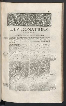 Des donations.