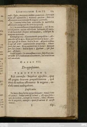 Caput VII. De oppositione.
