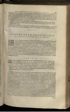 Argumentum Posterioris Epistolae Ad Thessalonicenses