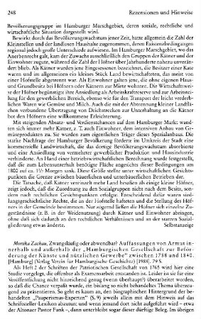 Zachau, Monika :: Zwangsläufig oder abwendbar?, Auffassungen von Armut innerhalb und außerhalb der "Hamburgischen Gesellschaft zur Beförderung der Künste und nützlichen Gewerbe" zwischen 1788 und 1840 : Hamburg, Verlag Verein für Hamburgische Geschichte, 1988