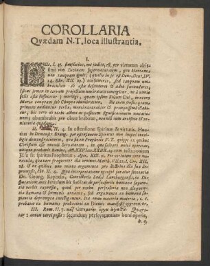 Corollaria Quaedam N. T. loca illustrantia