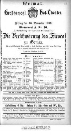 Die Verschwörung des Fiesco zu Genua