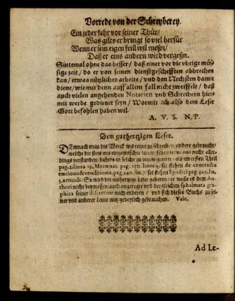 Dem guthertzigen Leser.