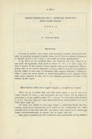 Nozioni preliminari per la Geometria projettiva dello spzio rigato.