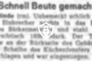 Schnell Beute gemacht